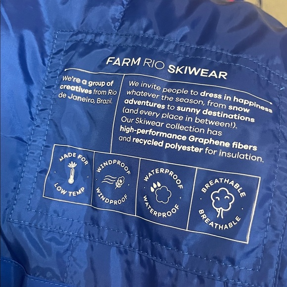 Farm Rio Blue Toucans Ski Jacket.New without tag - Picture 13 of 16